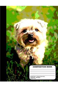 Puppy Dog Composition Notebook 200 Graph Paper Pages