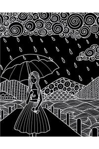 Bullet Journal Notebook Watercolor Girl in the Rain 1