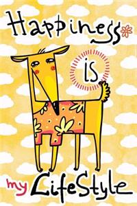 Journal Notebook For Dog Lovers, Happiness Is My Lifestyle Orange Dog 5