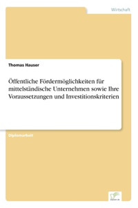 Öffentliche Fördermöglichkeiten für mittelständische Unternehmen sowie Ihre Voraussetzungen und Investitionskriterien