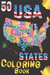 50 usa states coloring book
