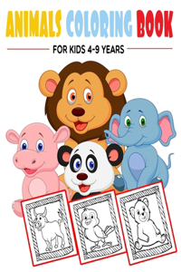 Animals Coloring Book For Kids 4-9 Years