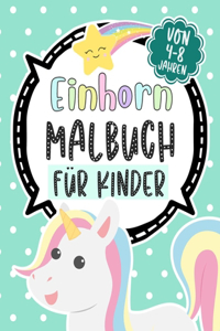 Einhorn Malbuch Für Kinder Von 4-8 Jahren