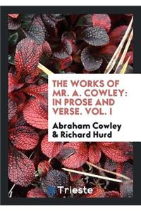 The Works of Mr. A. Cowley