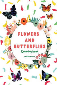FLOWERS & BUTTERFLIES Coloring book
