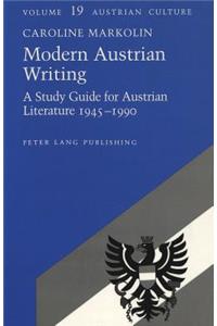 Modern Austrian Writing