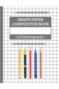 Graph Paper Composition Book - 1/2 inch squares