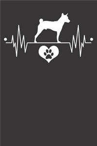 Basenji Notebook: Basenji Dog Heartbeat ECG Love Paw Heart 6x9 Dot Grid Dotted 120 Pages for School College