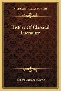 History Of Classical Literature