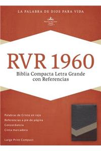 RVR 1960 Biblia Compacta Letra Grande con Referencias, marrón/tostado/bronceado símil piel