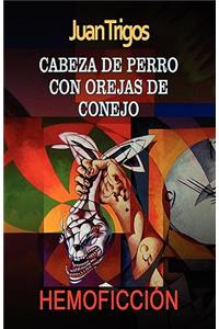 Cabeza de perro con orejas de conejo