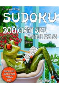 Famous Frog Sudoku 200 Giant Size Hard Puzzles. The Biggest 9 X 9 One Per Page Puzzles Ever!