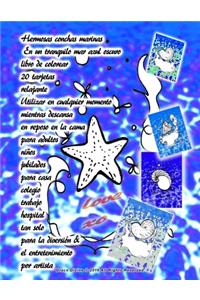 Hermosas conchas marinas En un tranquilo mar azul oscuro libro de colorear 20 tarjetas relajante Utilizar en cualquier momento mientras descansa en reposo en la cama para adultos niños jubilados para casa colegio trabajo hospital