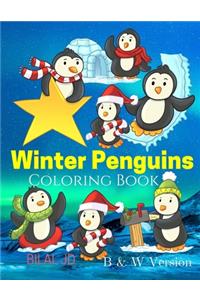 Winter Penguins Coloring Book