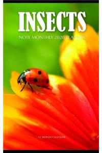 Insects Note Monthly 2020 Planner 12 Month Calendar