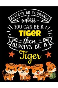 Tiger Dot Grid Black Pages Notebook