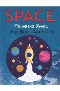 Space Coloring Book for Boys Ages 4-6