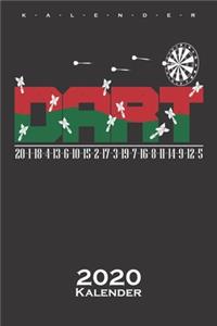 Dart Schriftzug mit Pfeilen Kalender 2020