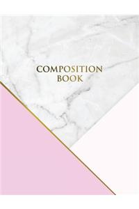 Composition Book: Marble + Gold Bullet Notebook - 150-Page 1/2 Inch Dot Grid Marble Journal - 8.5 X 11 Matte Softcover