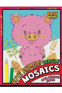 Cute Animals Circle Mosaics Coloring Book