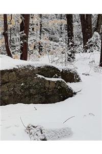 Winter School Composition Book Rock Snowy Forest 130 Pages
