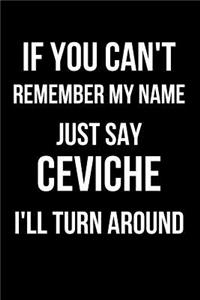 If You Can't Remember My Name Just Say Ceviche I'll Turn Around