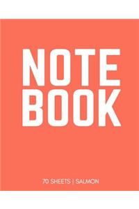 Notebook 70 Sheets: Salmon: Notebook 7.5 X 9.25