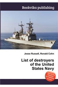 List of Destroyers of the United States Navy