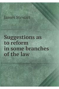 Suggestions as to Reform in Some Branches of the Law