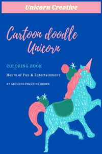 Cartoon Doodle Unicorn Coloring Book