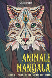 Libri da colorare per adulti per donne - Grande stampa - Animali Mandala