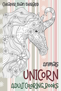 Adult Coloring Books Cheaper Than Therapy - Animals - Unicorn