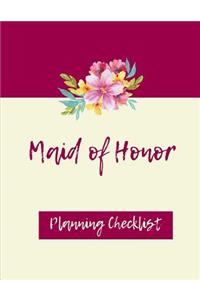 Maid Of Honor Planning Checklist