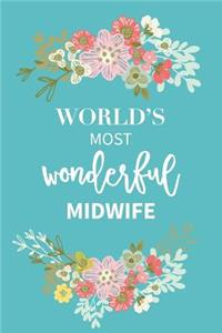 World's Most Wonderful Midwife Journal Gift Notebook