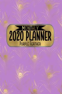 Monthly 2020 Planner Purple Feather