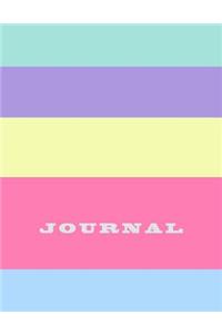 Journal: Multi Spring Rainbow Colored Stripes Personal Dot Grid Notebook Journal. 8.5 X 11 Size 210 Numbered Pages 203 Dot Grid Pages