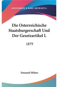 Die Osterreichische Staatsburgerschaft Und Der Gesetzartikel L