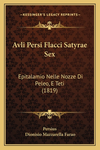 Avli Persi Flacci Satyrae Sex