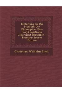 Einleitung in Das Studium Der Philosophie