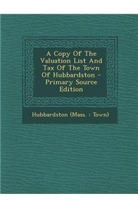 A Copy of the Valuation List and Tax of the Town of Hubbardston