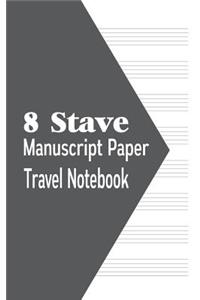 8 Stave Manuscript Paper Travel Notebook