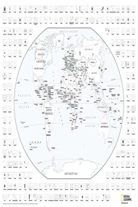 National Geographic World Coloring Map (Poster Size: 36 X 24 In)