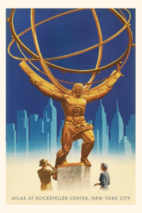 Vintage Journal Atlas Statue, Rockefeller Center, New York City