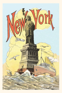 Vintage Journal Statue of Liberty, Ship