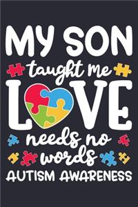 My Son Taught Me Love Needs No Words Autism Awareness