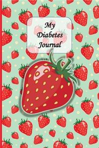 My Diabetes Logbook: Unique Beautifully Designed Log Book Tracker Notebook For Diabetics To Document Daily Data, Pastel Patterned Design With Strawberry Shadow Detail, P