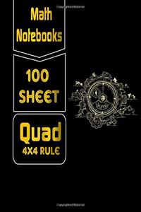 math notebooks quad 4x4 rule, 100 sheets
