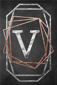Chalkboard Foiling Minimalist Letter Notebook - V