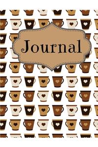 Heart Coffee Cups Notebook
