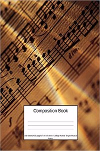 Composition Book 200 Sheets/400 Pages/7.44 X 9.69 In. College Ruled/ Bright Musical Notes